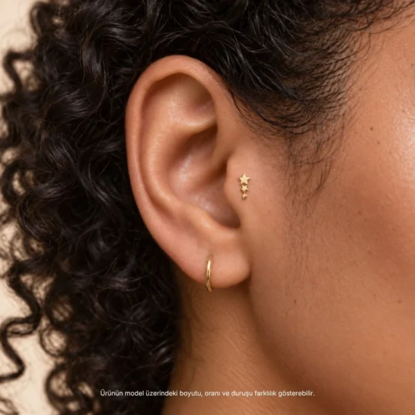 Kuyruklu Yıldız Modeli 14 Ayar Altın Tragus Kuyruklu Yıldız Modeli 14 Ayar Altın Tragus