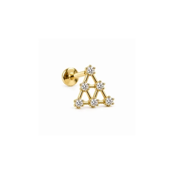 Taşlı Üçgen Çemberi Tragus Piercing
