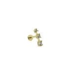 Üç Sıra Taşlı Altın Tragus