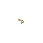 Üç Taşlı 14 Ayar Altın Tragus