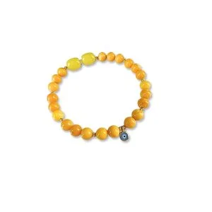 Nazar Charm Bebek Kehribar Bileklik | 25BL91