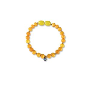 Nazar Charm Bebek Kehribar Bileklik | 25BL91