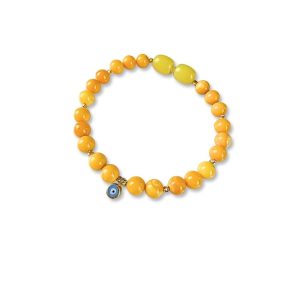 Nazar Charm Bebek Kehribar Bileklik | 25BL91