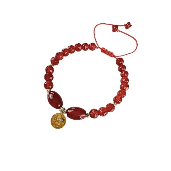 Altın Tuğra Charm Akik Taşı Bileklik | 25BL43 Altın Tuğra Charm Akik Taşı Bileklik | 25BL43