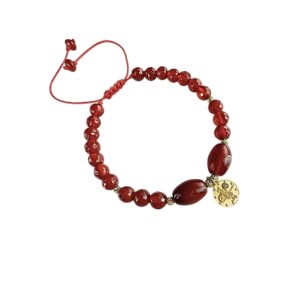 Altın Tuğra Charm Akik Taşı Bileklik | 25BL43
