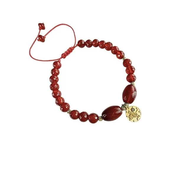 Altın Tuğra Charm Akik Taşı Bileklik | 25BL43 Altın Tuğra Charm Akik Taşı Bileklik | 25BL43