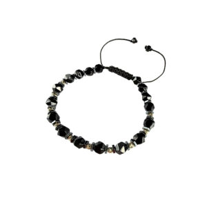 Hematit ve Oniks Taşı Altın Bileklik | 25BL150