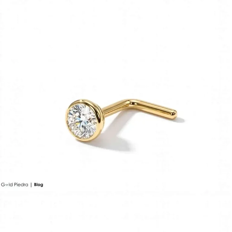 Gold Piedra 14 ayar altın ve pırlanta detaylı hızma modelinin 7mm ideal uzunluk görünümü.
