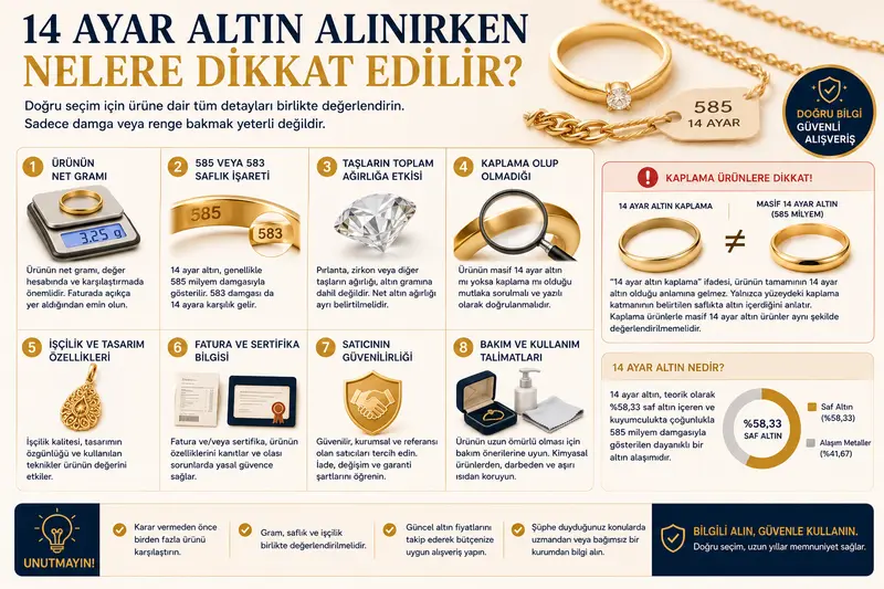 14 ayar altın alınırken nelere dikkat edilir?