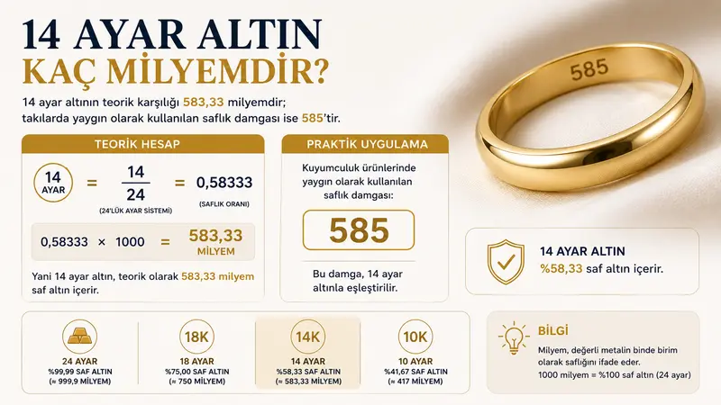 14 ayar altın kaç milyem geliyor