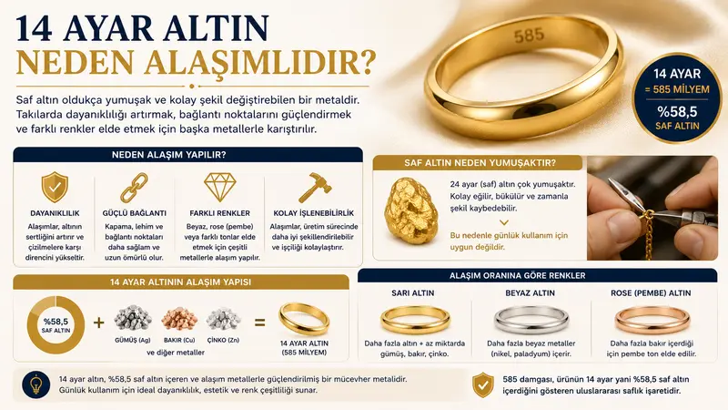 14 ayar altın neden alaşımlıdır?