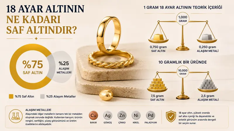 18 ayar altının ne kadarı saf altındır?