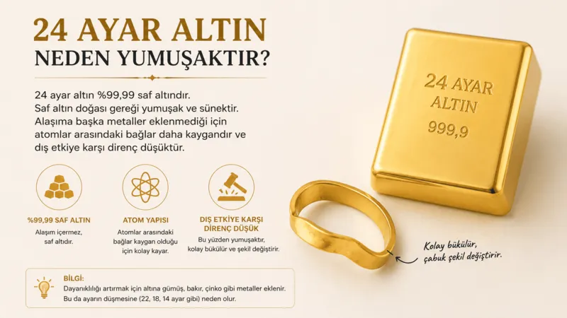 24 ayar altın neden yumuşaktır?