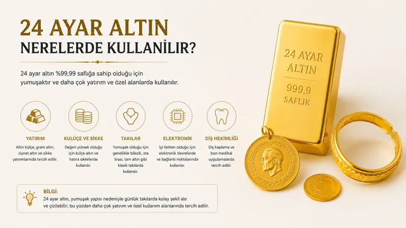 24 ayar altın nerelerde kullanılır?