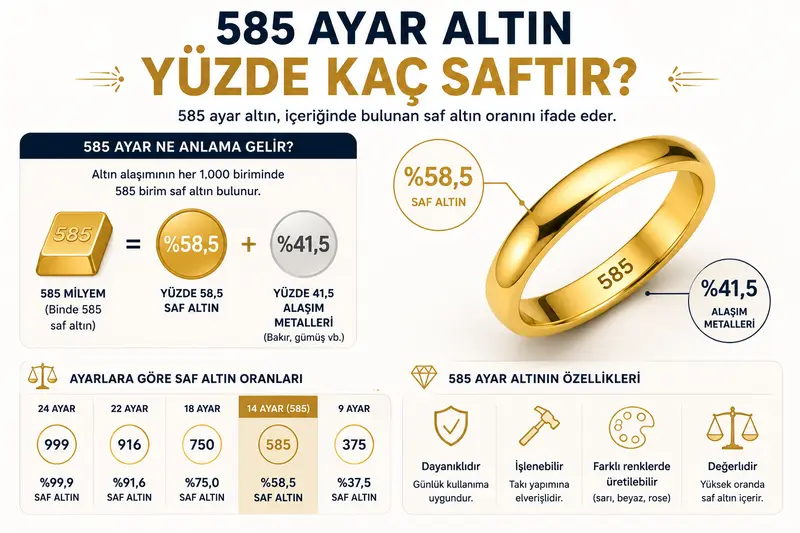 585 ayar altın yüzde kaç saftır?