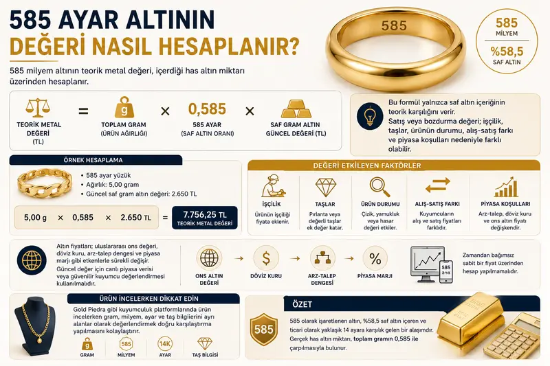585 ayar altının değeri nasıl hesaplanır?