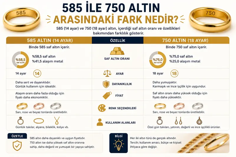 585 İle 750 altın arasındaki fark nedir?