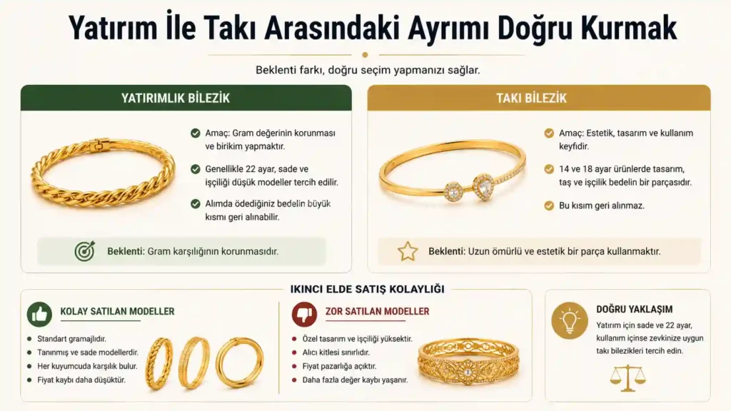 altın bilezikte Yatırım İle Takı Arasındaki Ayrımı Doğru Kurmak