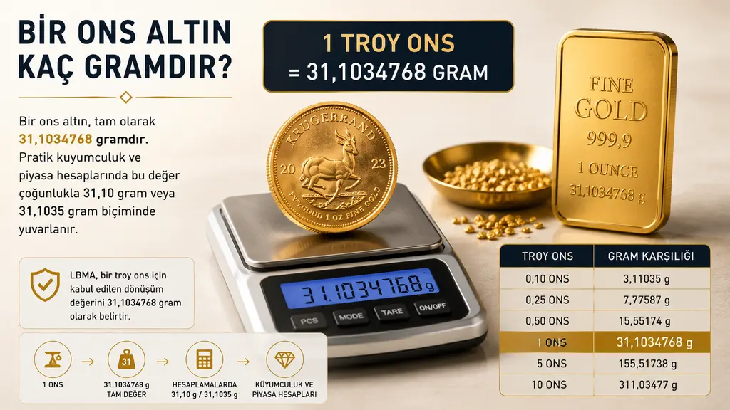 Bir ons altın kaç gramdır?