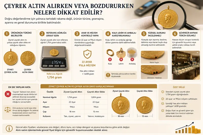 Çeyrek altın alırken veya bozdururken nelere dikkat edilir?