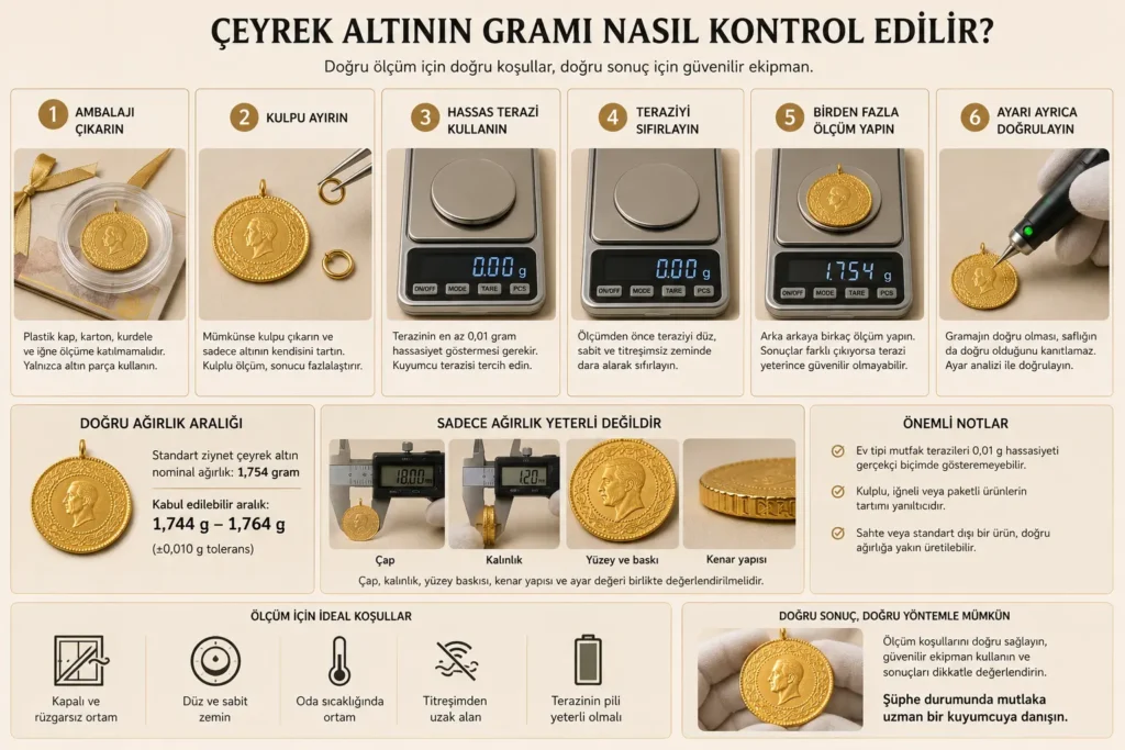 Çeyrek altının gramı nasıl kontrol edilir?