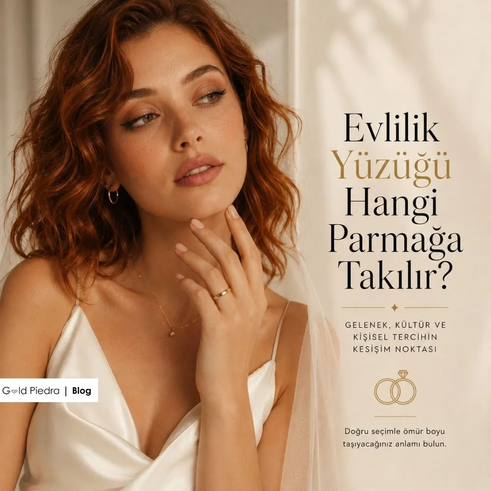 Gold Piedra uzmanlarından evlilik yüzüğü hangi parmağa takılır ve geleneksel alyans taşıma rehberi kapak görseli.