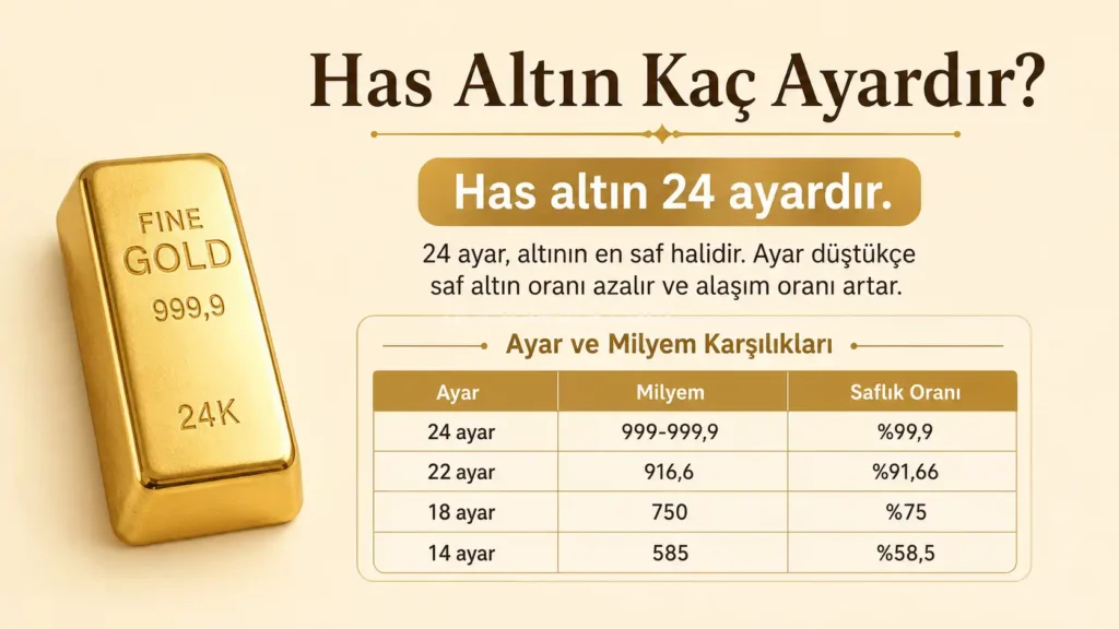 has altın kaç ayardır?