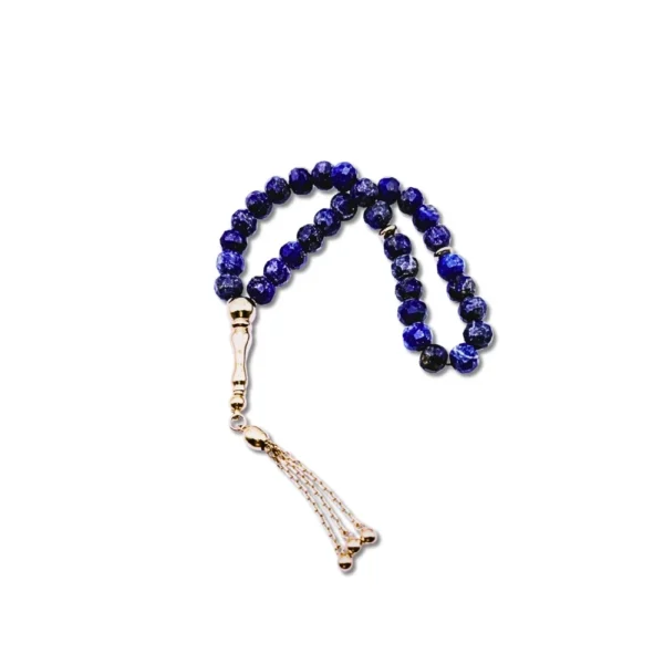 Küre Kesim Lapis Lazuli Altın Tesbih Küre Kesim Lapis Lazuli Altın Tesbih