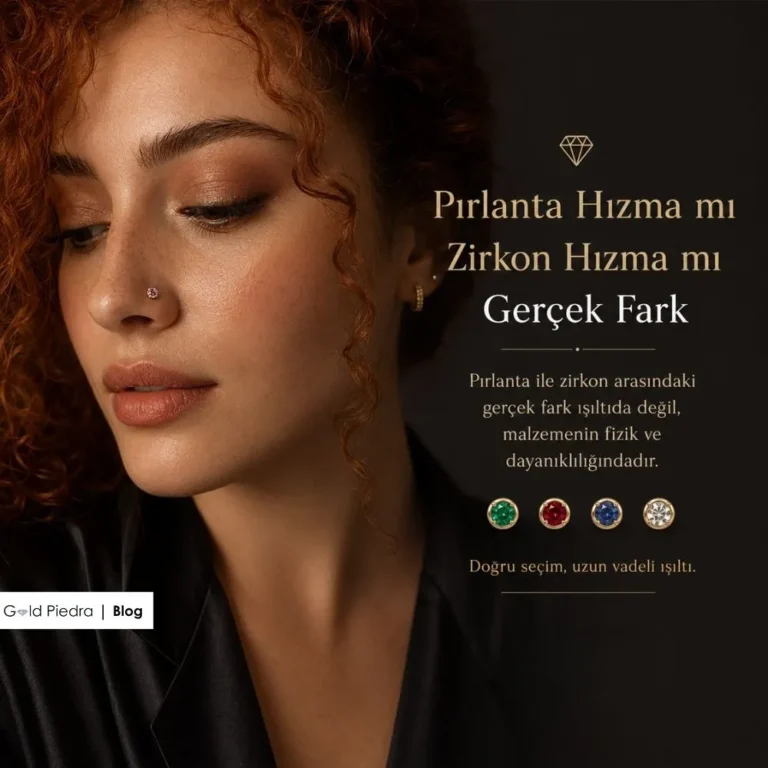Gold Piedra uzmanlarından pırlanta ve zirkon hızma arasındaki fiziksel farklar, parlaklık ve dayanıklılık rehberi kapak görseli.