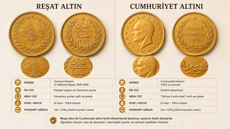 Reşat altın İle Cumhuriyet altını aynı mıdır?