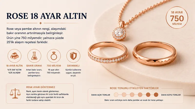 Rose 18 ayar altın