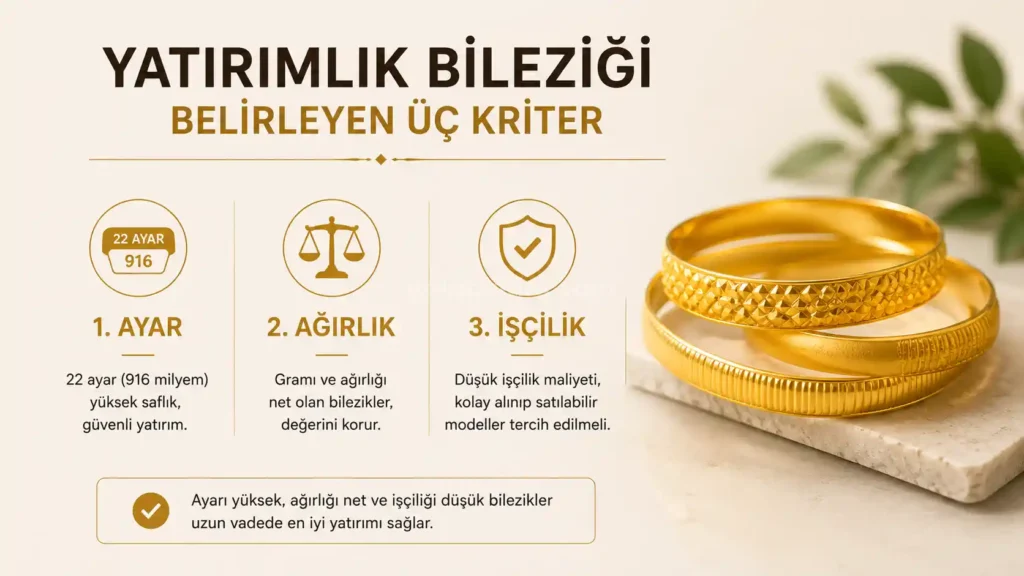 Yatırımlık Bileziği Belirleyen Üç Kriter