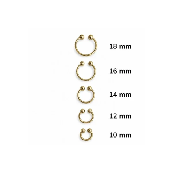 14 Ayar Altın Çift Toplu Yarım Halka Piercing 14 Ayar Altın Çift Toplu Yarım Halka Piercing