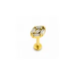 14 Ayar Altın Dörtgen Baget Taşlı Tragus Piercing