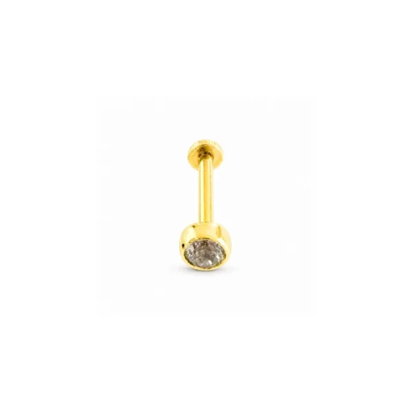 14 Ayar Altın Top Başlıklı Tek Taşlı Tragus Piercing 14 Ayar Altın Top Başlıklı Tek Taşlı Tragus Piercing