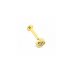 14 Ayar Altın Top Başlıklı Tek Taşlı Tragus Piercing