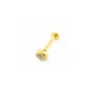 14 Ayar Altın Top Başlıklı Tek Taşlı Tragus Piercing