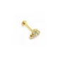 14 Ayar Altın Üçgen Dizilimli Üç Taşlı Tragus Piercing