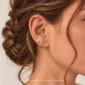 14 Ayar Altın Üçgen Dizilimli Üç Taşlı Tragus Piercing