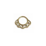 Beş Taşlı Yelpaze Motifli Altın Halka Helix Piercing
