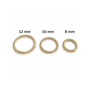 Burgu Desenli Taşsız 14 Ayar Altın Halka Helix Piercing