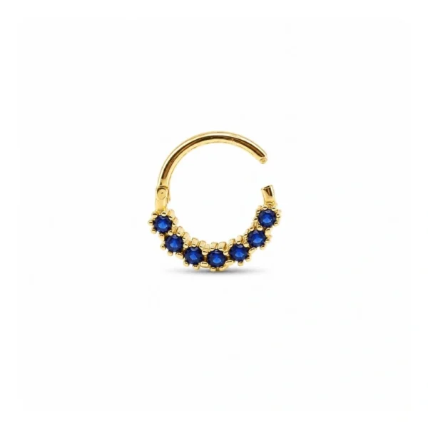 Lacivert Taşlı Halka Altın Helix Piercing Lacivert Taşlı Halka Altın Helix Piercing
