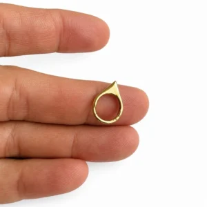 Sivri Uçlu Damla Formlu Altın Halka Helix Piercing