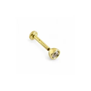 Yuvarlak Çerçeveli Tek Taşlı Konik Altın Tragus Piercing