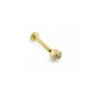 Yuvarlak Çerçeveli Tek Taşlı Konik Altın Tragus Piercing